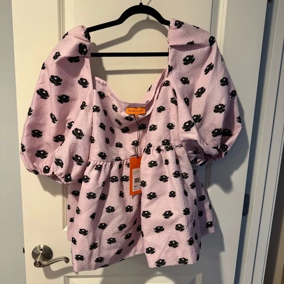 NWT Stine Goya Kinsley Peonies Floral Jaquard Top | XL - Picture 5 of 11